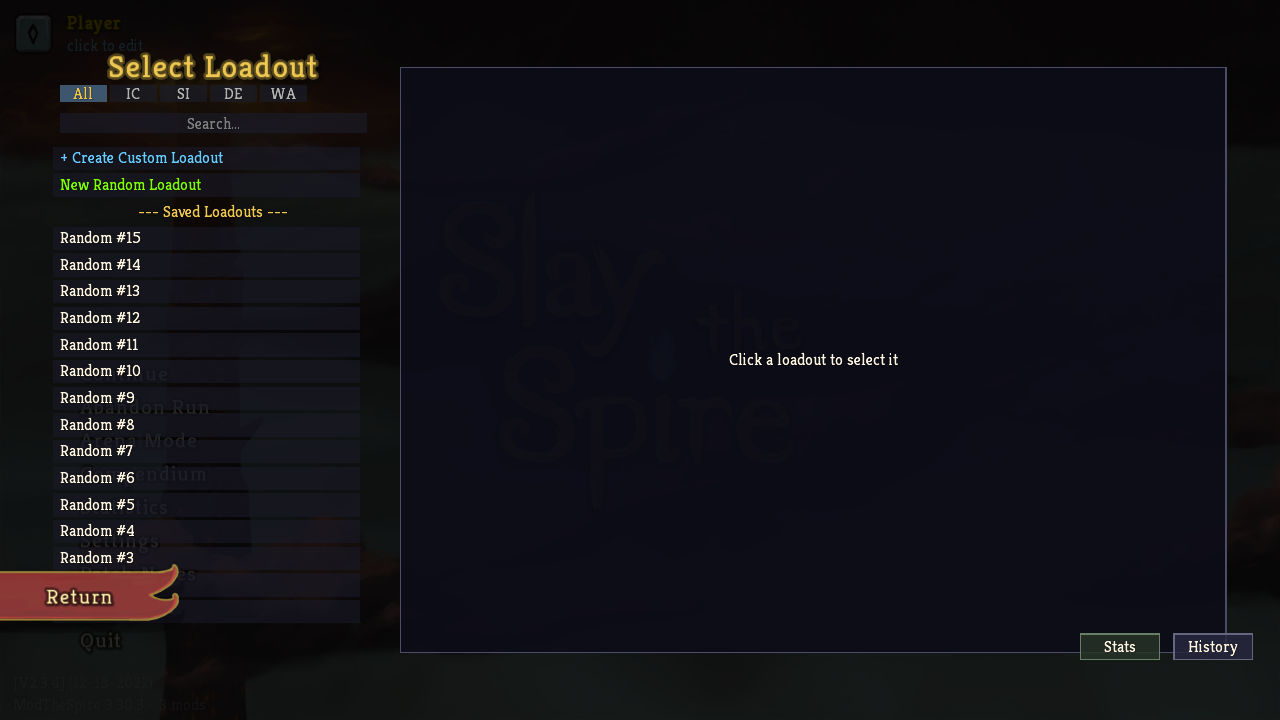 Loadout selection screen